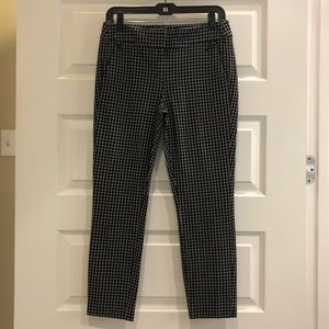 LOFT | Cropped Black/White Checkered Pants